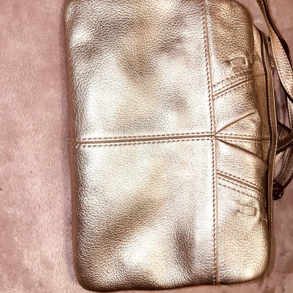 Makowsky purse. 100% genuine leather. Metallic gold